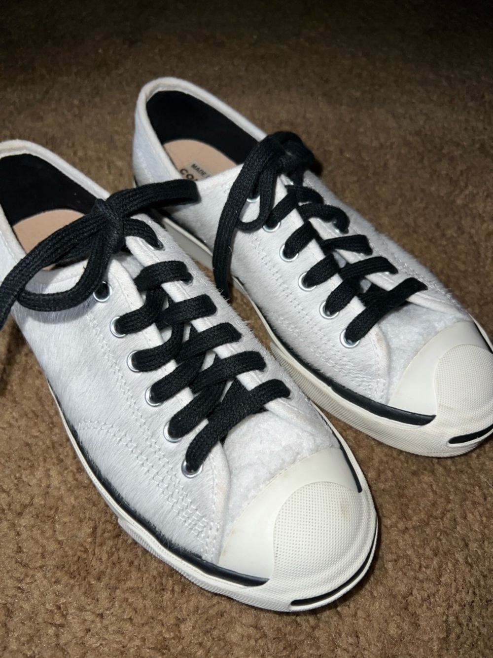 Converse White Low Top Sneakers with Black Laces